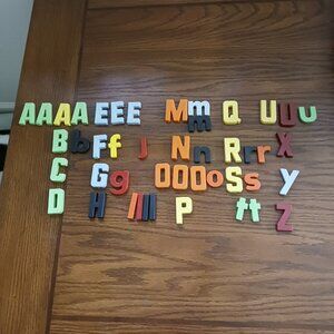ALPHABET LETTER MAGNETS, Vintage Refrigerator Magnets lot of 42